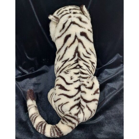 Plush White Tiger Cub Bengal Shalom Toy Co 14" Jungle Realistic Stuffed Animal - Picture 5 of 16
